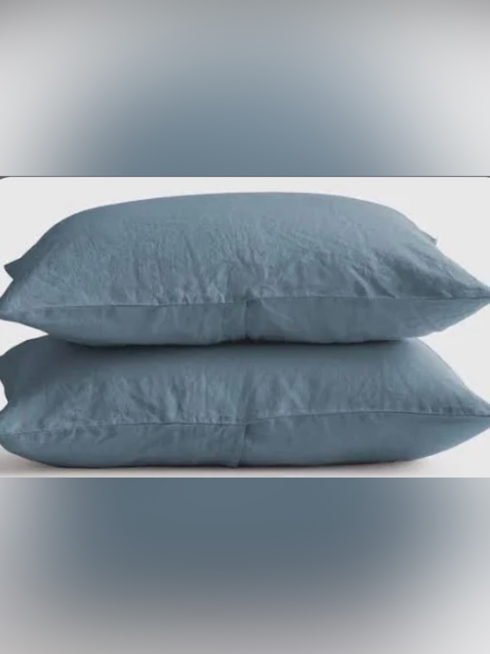 NEW Quince European Linen Sham Set, King (Dusty Blue)